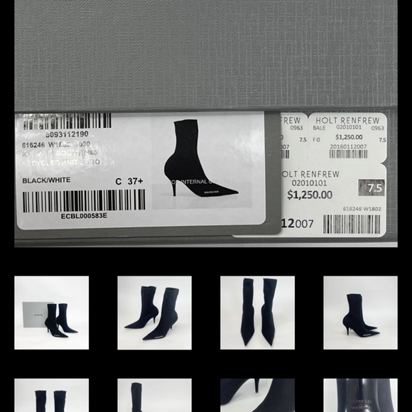 Balenciaga Logo black knit ankle boots - Picture 9 of 10